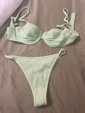 Hollister Mint Ribbed Underwire Bikini Set